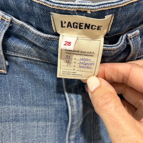 L'AGENCE HARMON HIGH-RISE SLIM PANT IN BLUE. Size 28 - Picture 9 of 12